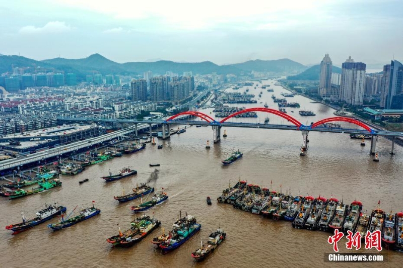 浙江舟山：漁船回港避寒潮