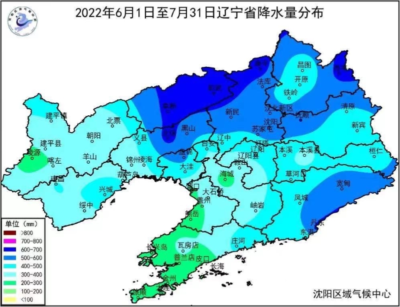 遼寧入汛以來(lái)降水分布