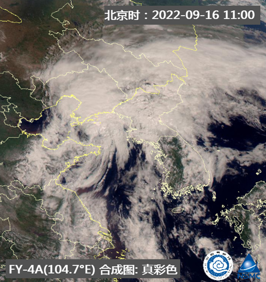 今天11時左右，衛(wèi)星云圖上“梅花”結(jié)構(gòu)變得松散。