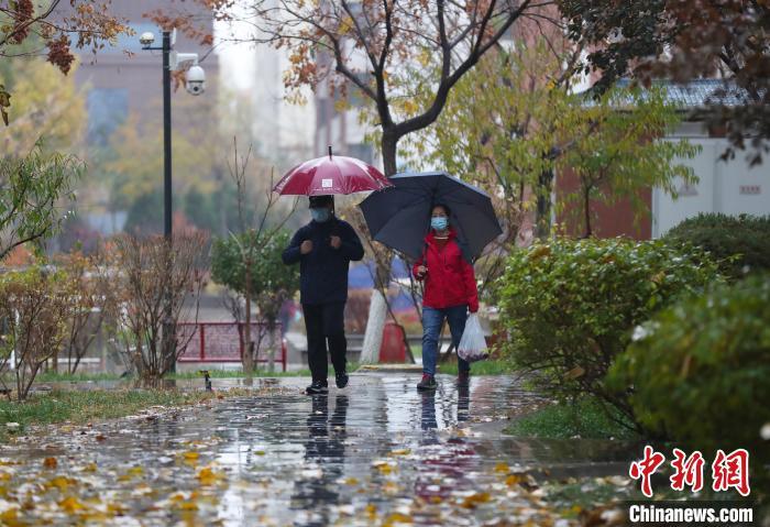 資料圖：市民雨中出行。　于晶 攝