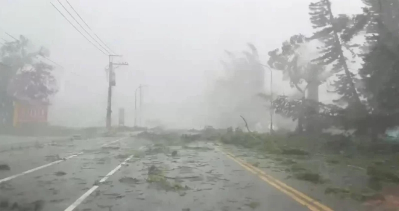 海葵颱風登陸臺東東河地區(qū)，暴風圈夾帶10級以上陣風橫掃整個臺東，其中，綠島測得恐怖的16級瞬間陣風。許多路樹不是被連根拔起吹倒，就是攔腰折斷，屋外物品也被吹得東倒西歪，市民想起2018年尼伯特颱風17級強風，直呼「恐怖到極點！」記者尤聰光／攝影